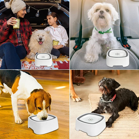 1.5L Trinknapf Für Hund Futternapf Dog Bowl Zero Splash Trinken Katzenbrunnen DE